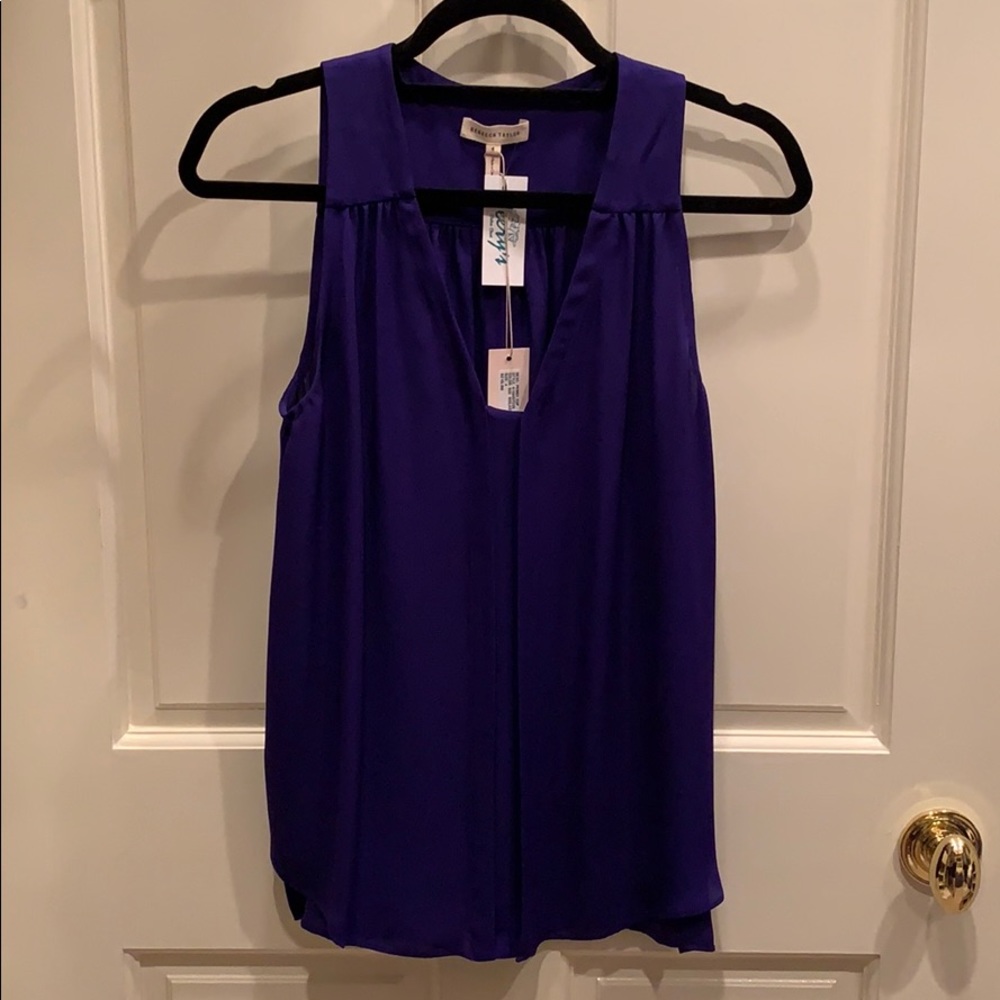 NWT Rebecca Taylor v-neck silk tank